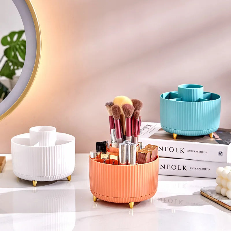 solid color simple portable dustproof makeup tools storage box