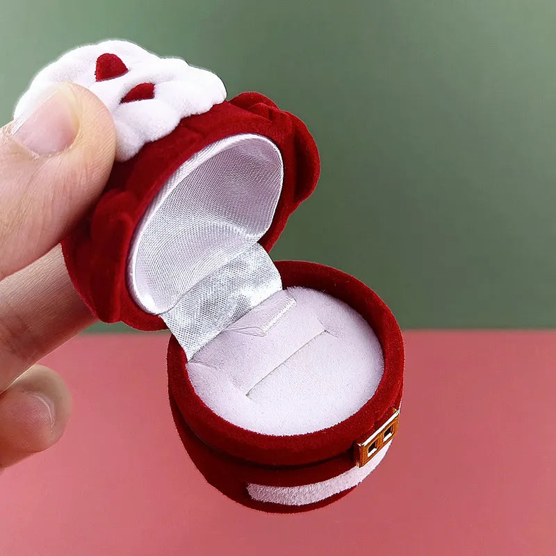 Christmas Eve Cartoon Mini Jewelry Box Ring Earrings Gift Box Fashion Composite Material Jewelry Packaging
