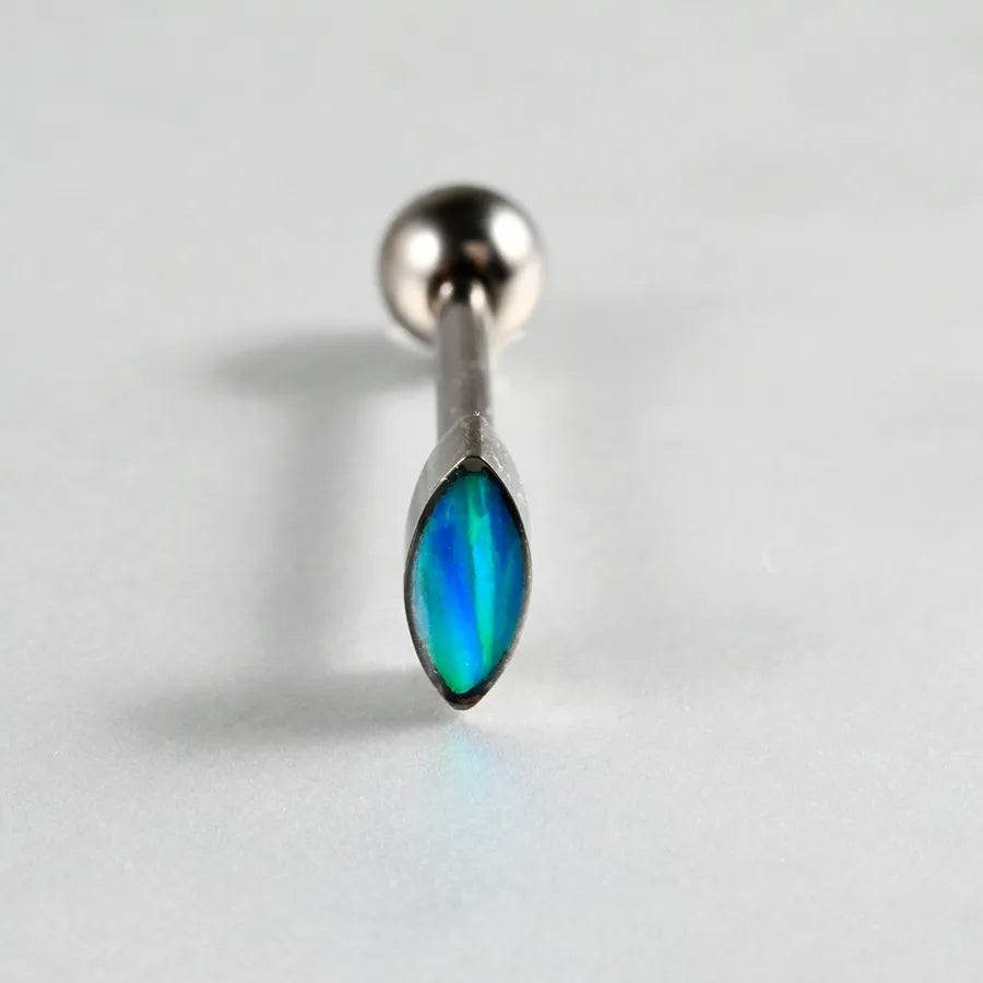 1 Piece Lip Rings Casual Elegant Vacation Coffin Horse Eye G23 Titanium Resin Opal Polishing Resin Opal Tongue Rings