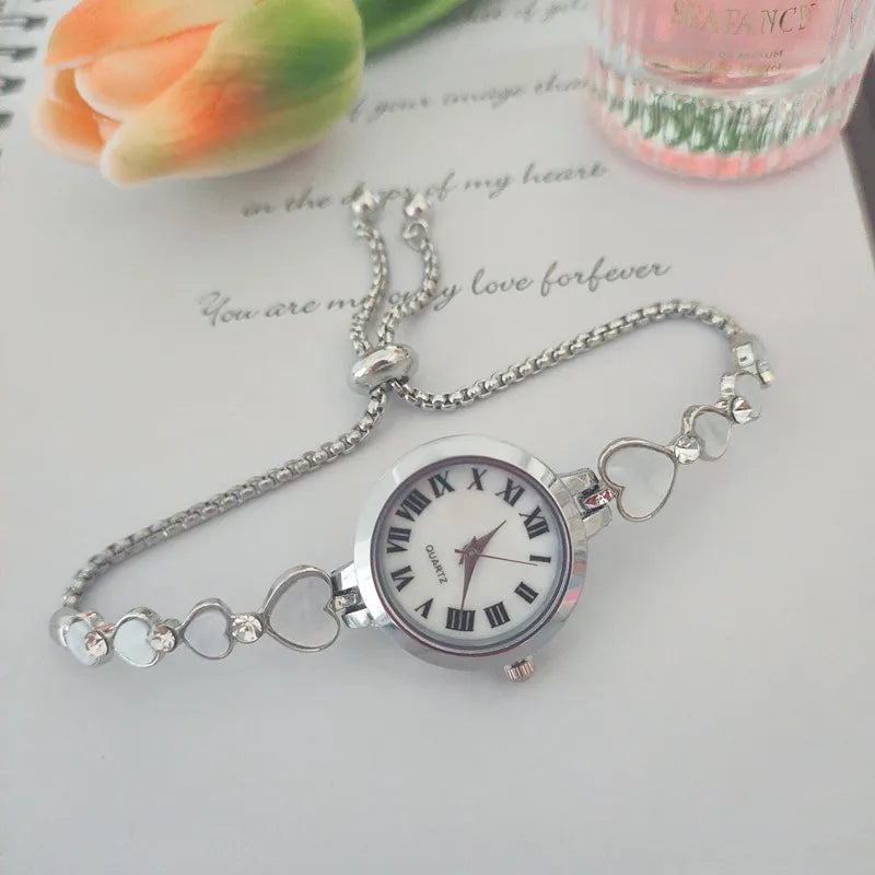 explosions fashion thin with diamond love ladies watch pull rope free adjustment heart bracelet watch wholesale