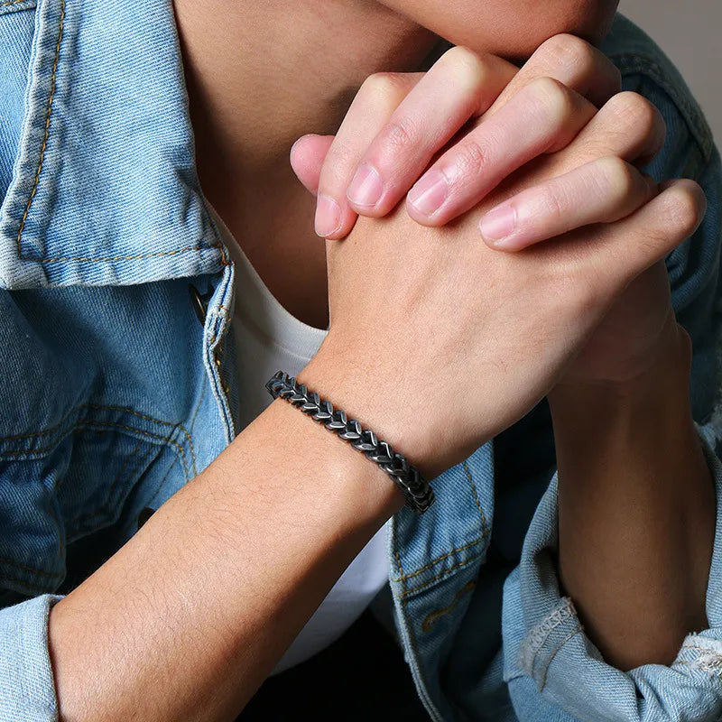 Fashion Geometric Stainless Steel Plating Men'S Bracelets