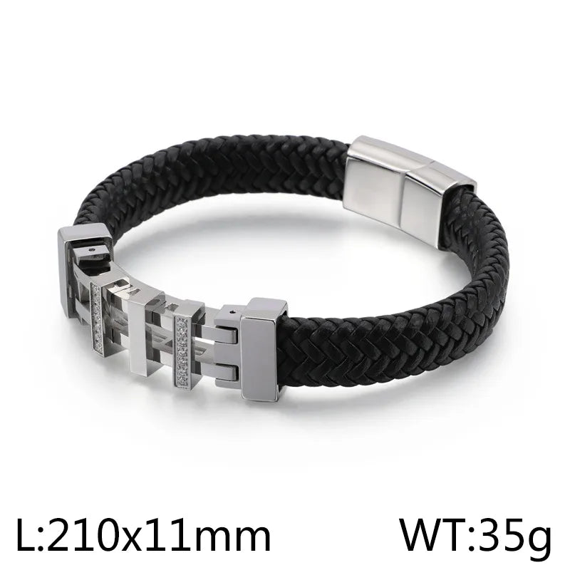 Vintage Style Streetwear Geometric Titanium Steel 18K Gold Plated Men's Bangle