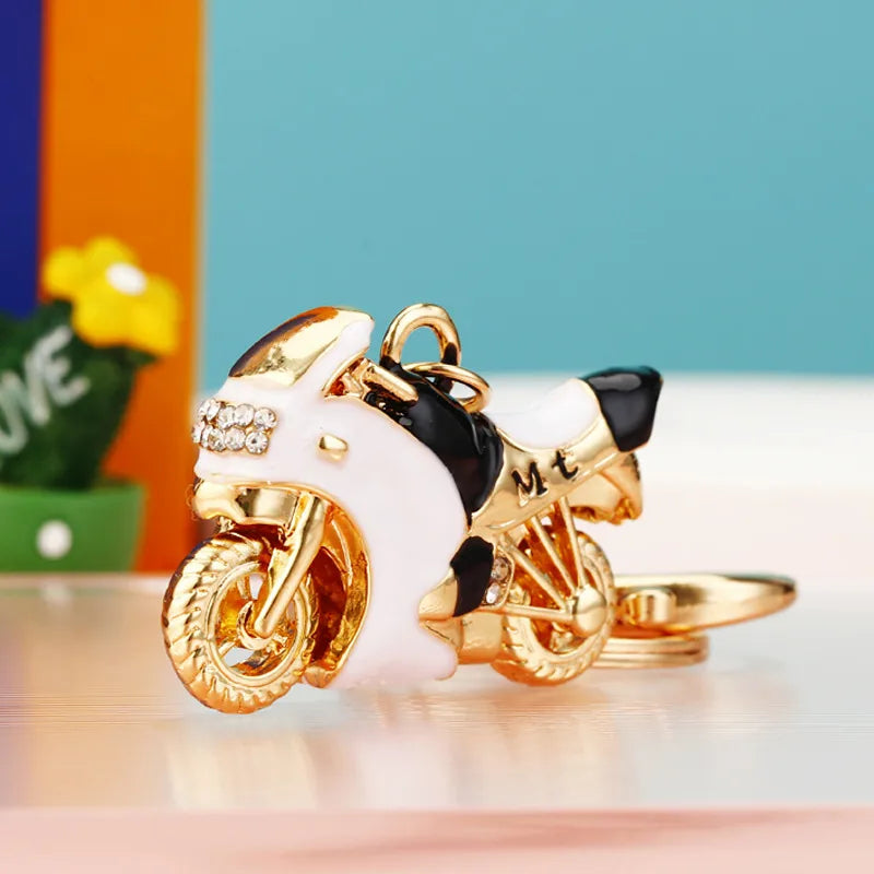 cute car metal diamond women's bag pendant keychain