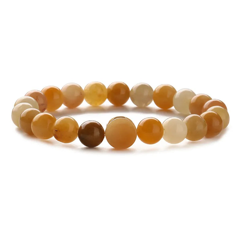 Retro Classic Style Geometric Natural White-Barked Pine Green Aventurine Tiger Eye Beaded Chain Bracelets In Bulk