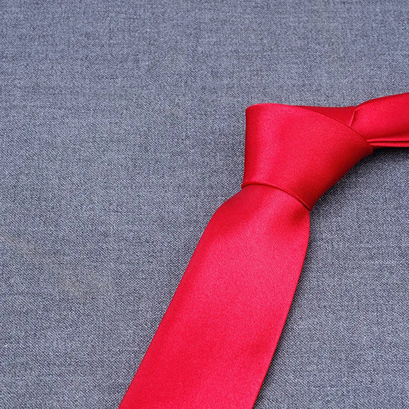 formal solid color polyester satin unisex tie