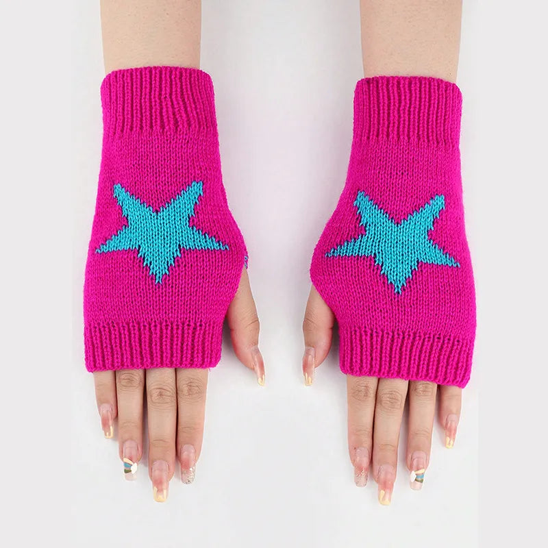 Unisex Cute Geometric Warm Gloves