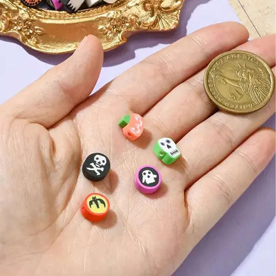 Halloween Style Colorful Punch Soft Clay Bat Pumpkin Ghost Handmade Diy Soft Clay Slice Kit Jewelry Accessories Design Features