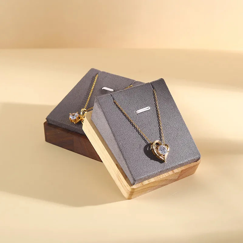 Basic Modern Style Classic Style Geometric solid wood Flannel Jewelry Display Jewelry Rack