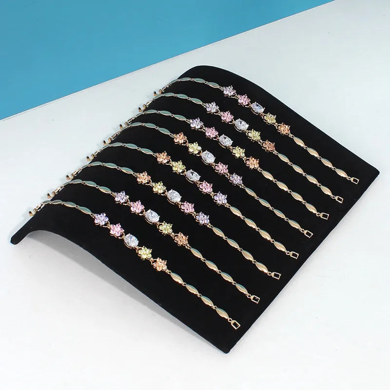 Velvet Bridge-Shape Necklace Board Jewelry Display Stand Bracelet S-Shaped Rack Fashion Accessory Showcase Traditional Style