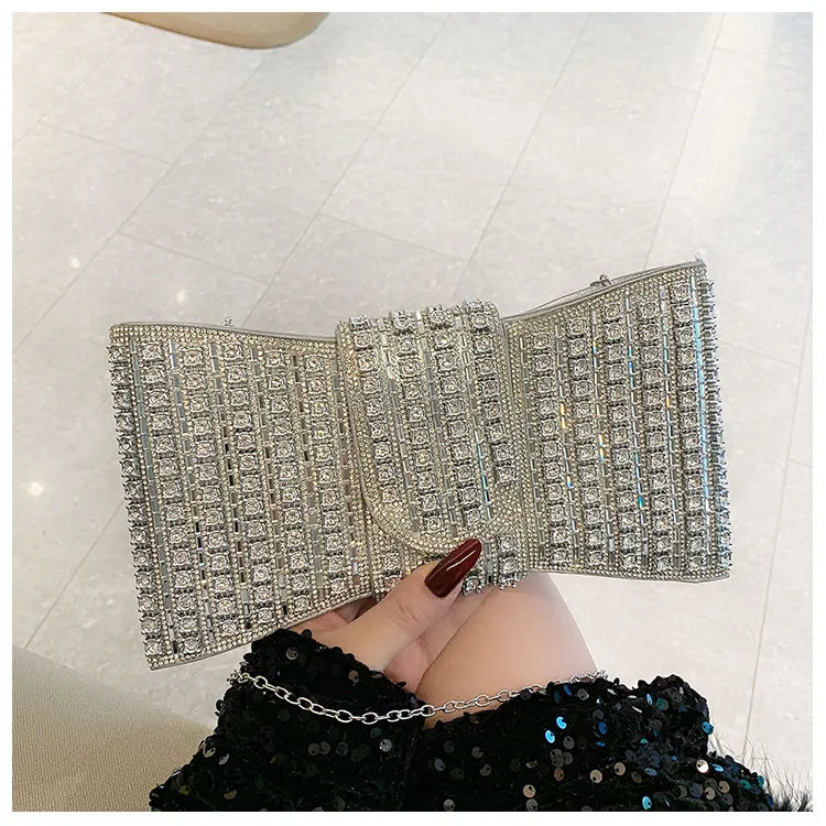 New   Retro High-Grade Clutch Full Diamond Shoulder Crossbody Ladies Bag Small Bag Socialite Dinner Bag