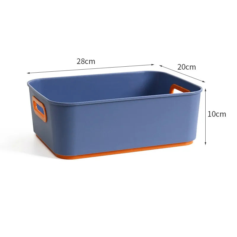 Simple Style Color Block Solid Color Plastic Storage Basket