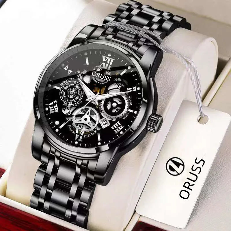 business solid color single folding buckle quartz men's watches