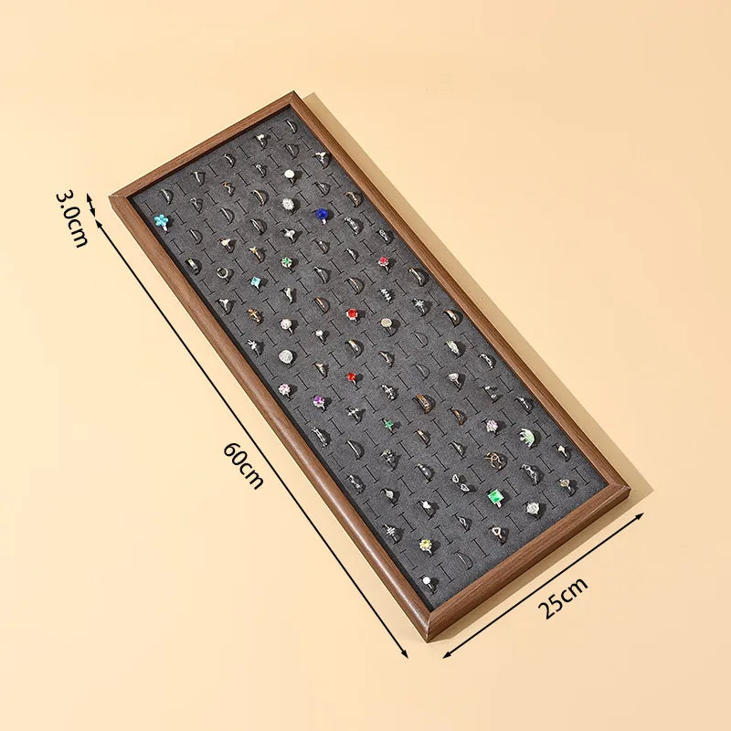 Creative Wooden Jewelry Display Tray Earring Storage Plate Jewelry Box Showcase Props Stand Wood Grain Pattern