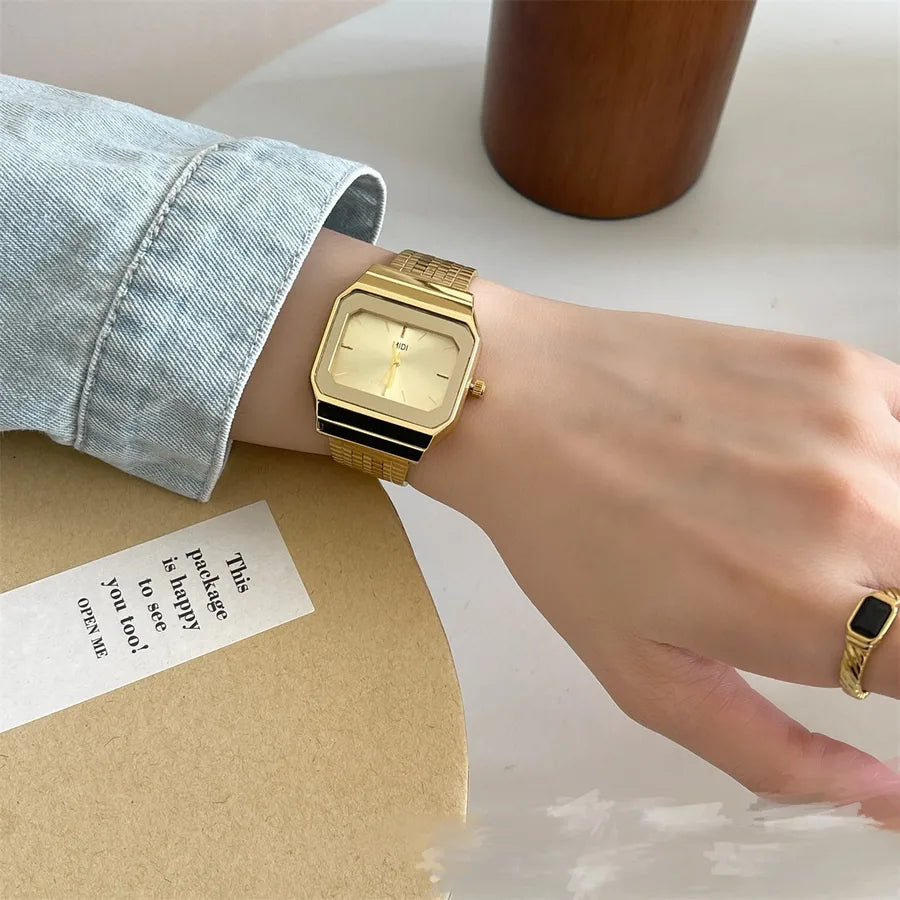 Elegant Glam Letter Single Folding Buckle Quartz Watch Women's Watches