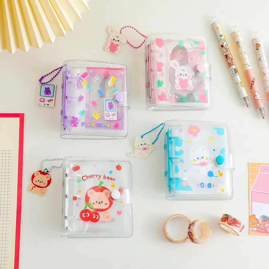 cartoon cute transparent three-hole album pvc binder diy hand account book