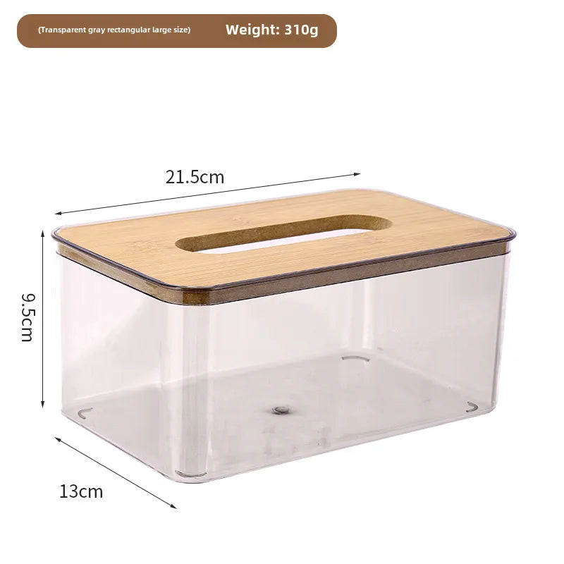 Composite board cover Nordic simple creative tissue box household living room coffee table tissue box transparent dining room tissue box