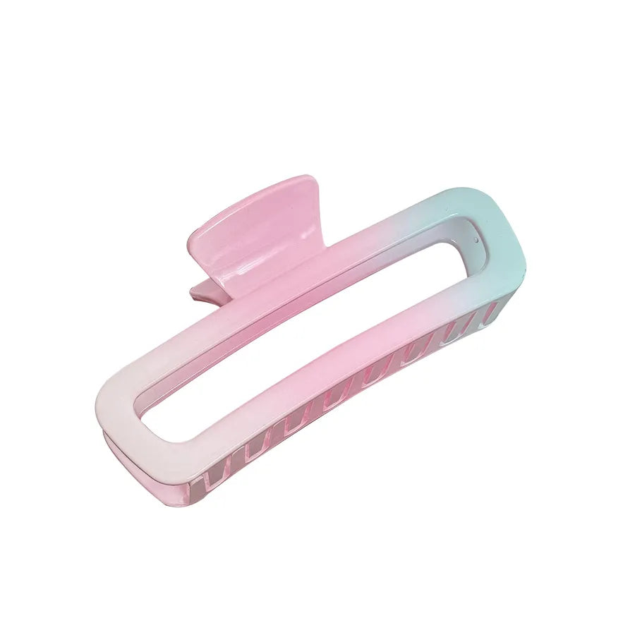 Dove Elegant Green Pink Gradient Shark Hair Clip Women's Luxury Sensation Headwear Perfect for Updos and Ponytails