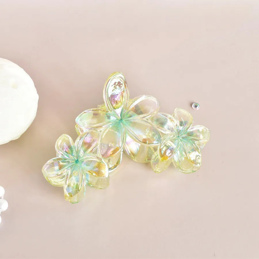 Elegant Women's Plumeria Plastic Hair Claws