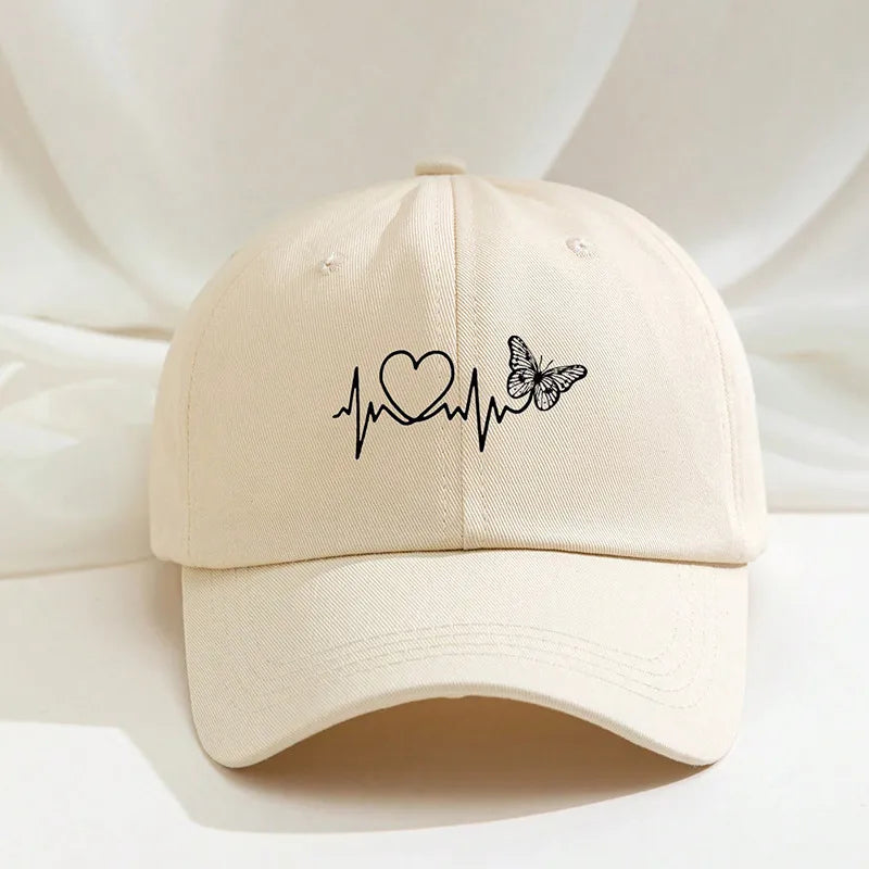 Women's Casual Elegant Heart Shape Curved Eaves Baseball Cap