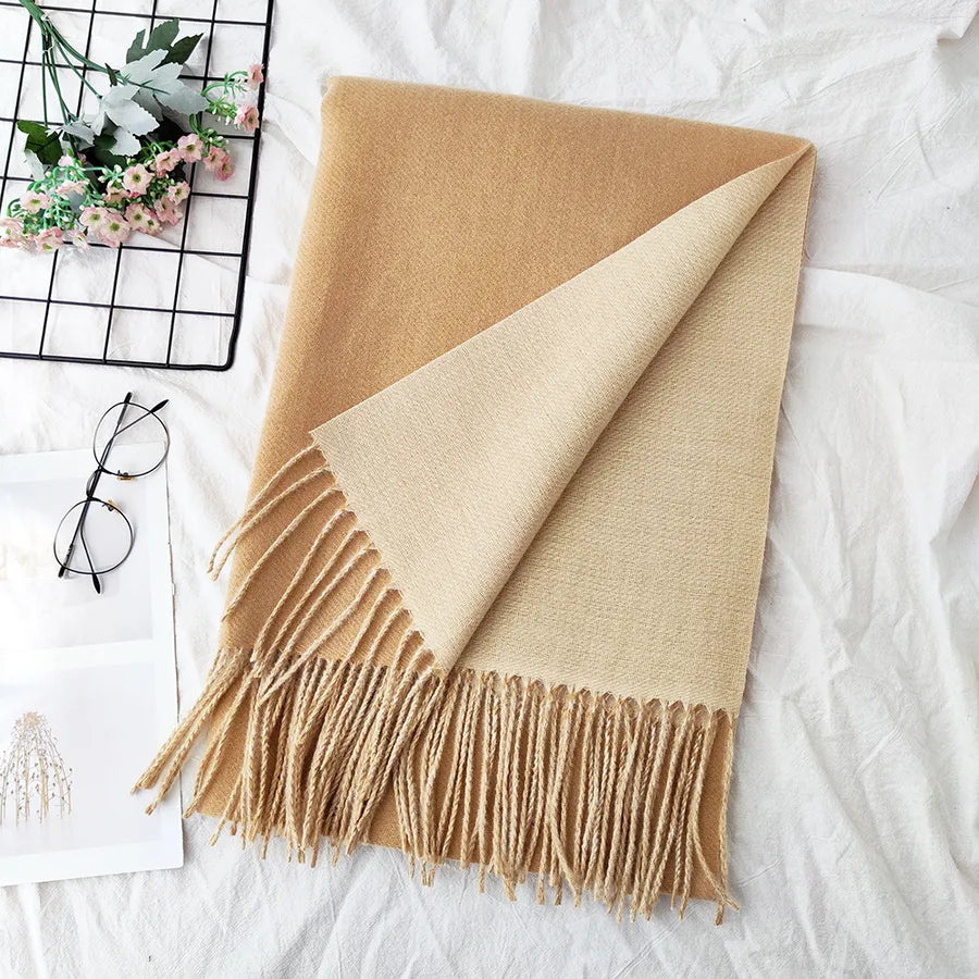 Unisex Sweet Simple Style Solid Color Imitation cashmere Polyester Scarf