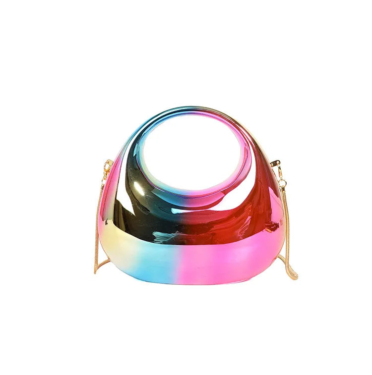 Women's Arylic Gradient Color Solid Color Streetwear Dumpling Shape Magnetic Buckle Evening Bag