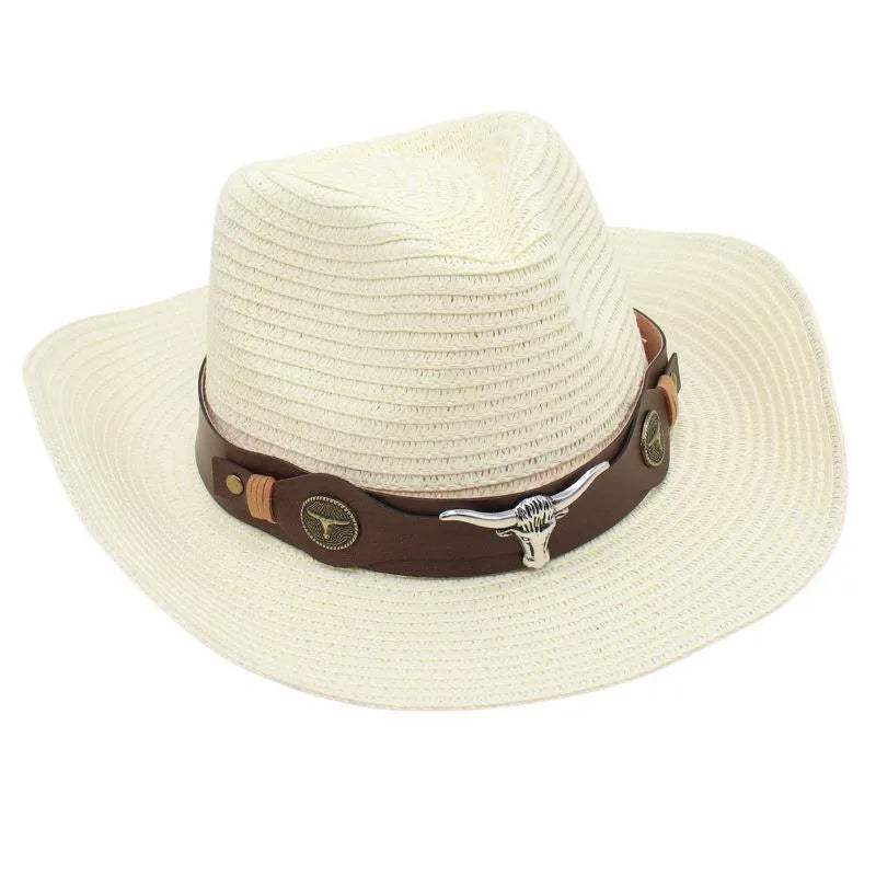 Women's Retro Ethnic Style Solid Color Crimping Straw Hat