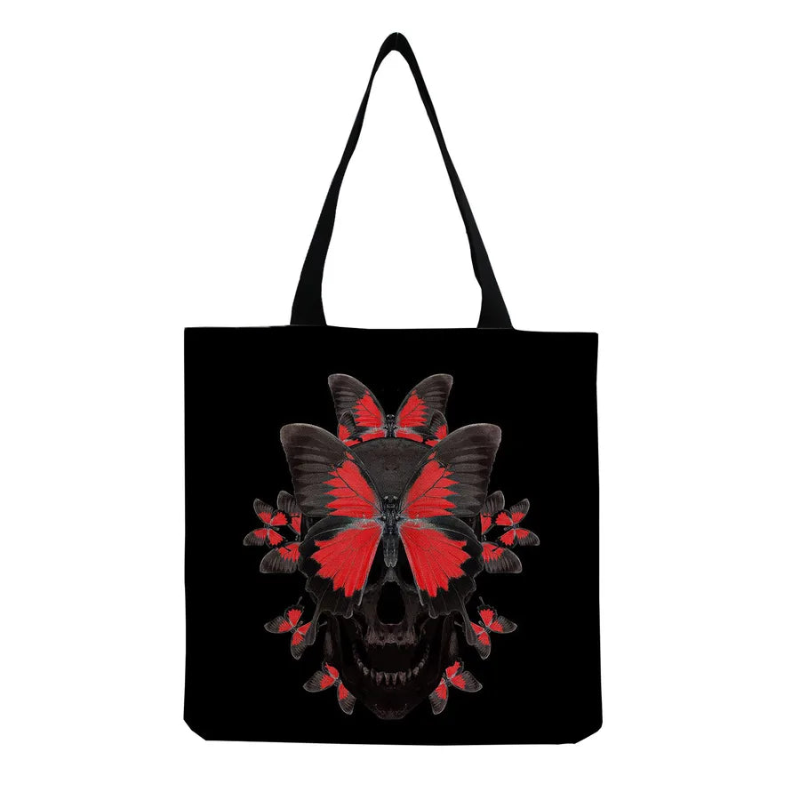 Unisex Casual Punk Skull Shopping bags