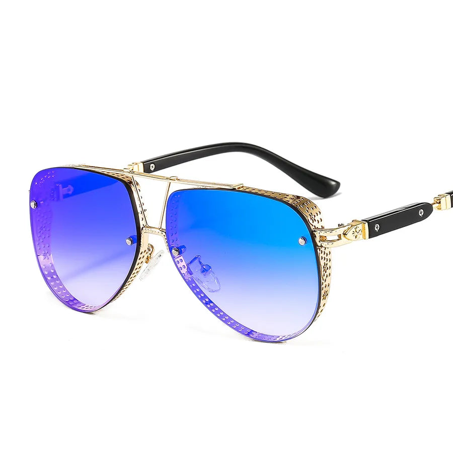 men's fashion solid color pc round frame full frame sunglasses