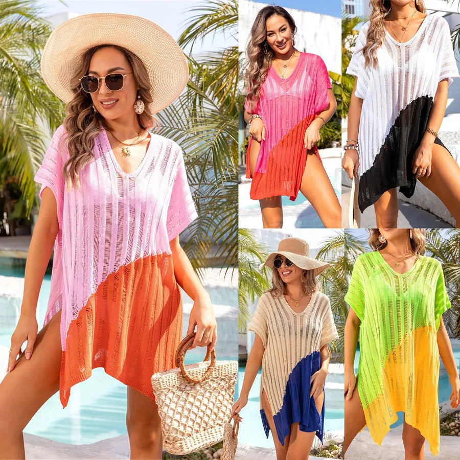 Women's Color Block Vacation Cover Ups