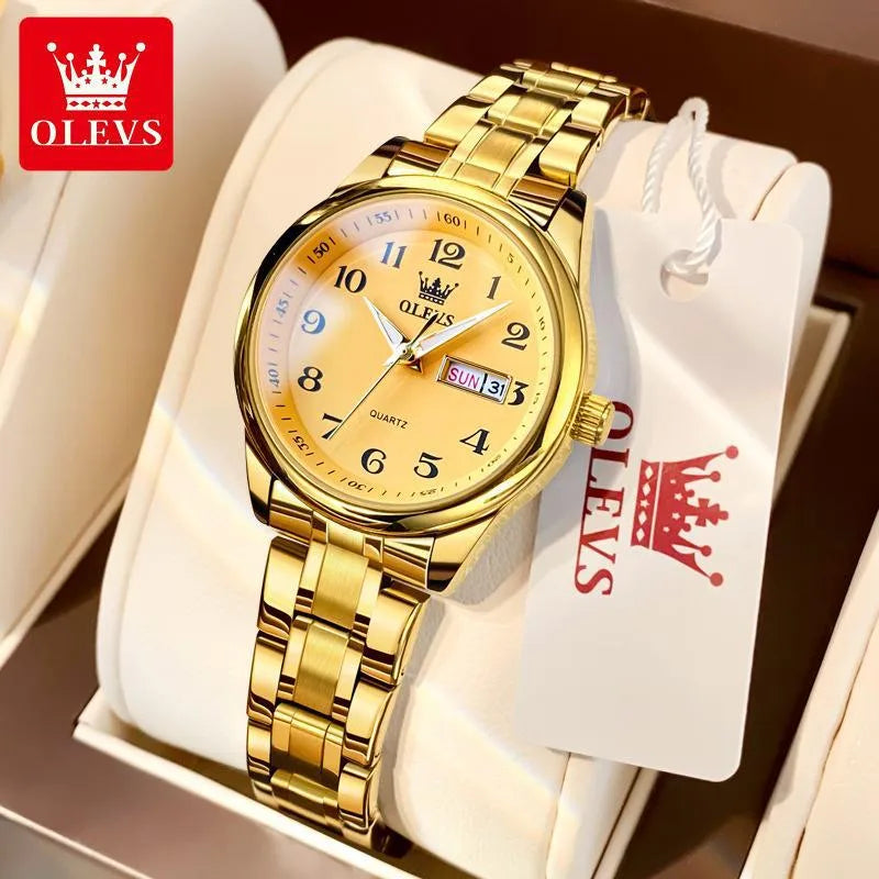 Casual Solid Color Butterfly Double Snap Quartz Women's Watches