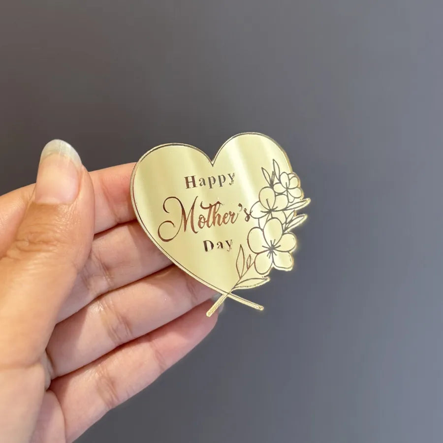 Mother'S Day Romantic Letter Heart Shape Flower Acrylic Party Cake Decorating Supplies Party Supplies Cake Decorating Supplies 1 Piece