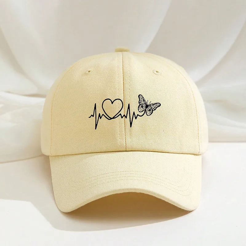 Women's Casual Elegant Heart Shape Curved Eaves Baseball Cap