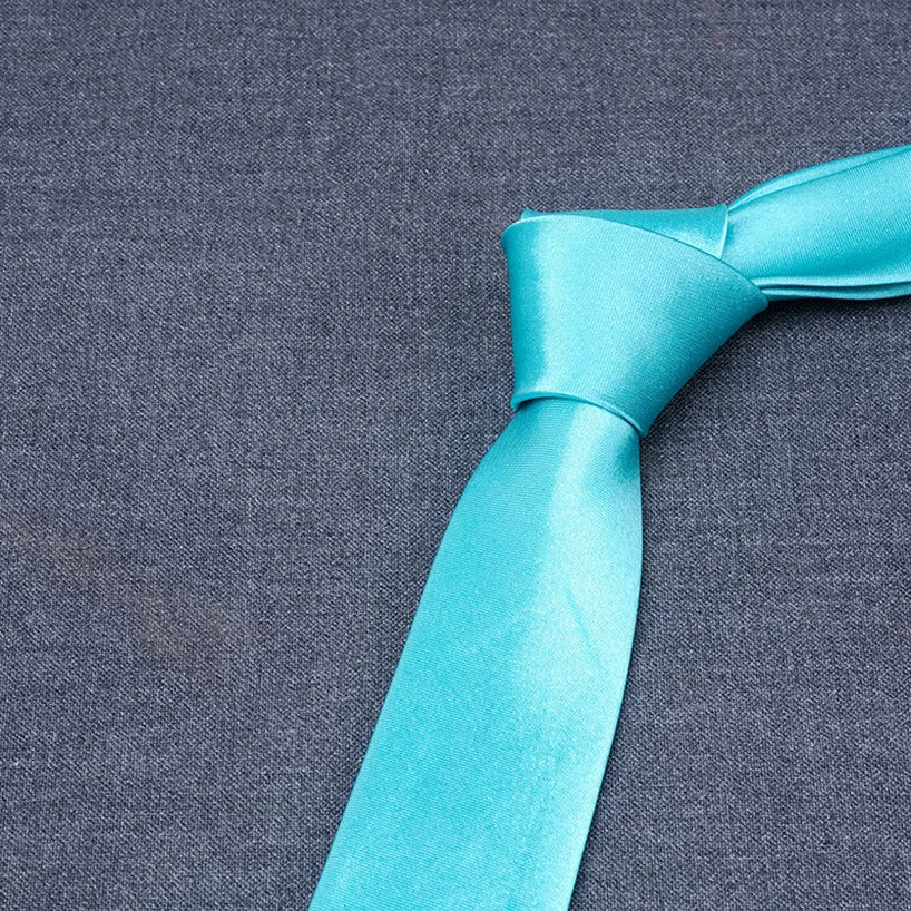 formal solid color polyester satin unisex tie