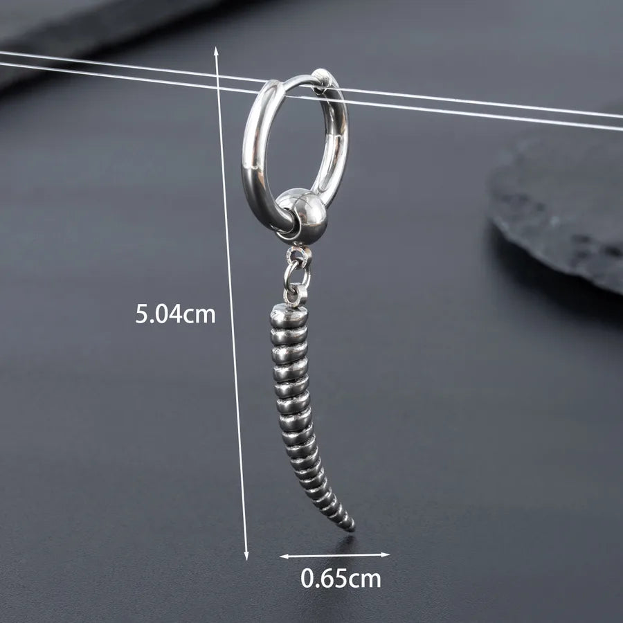 1 Piece Hip-Hop Punk Cross 316 Stainless Steel  Drop Earrings