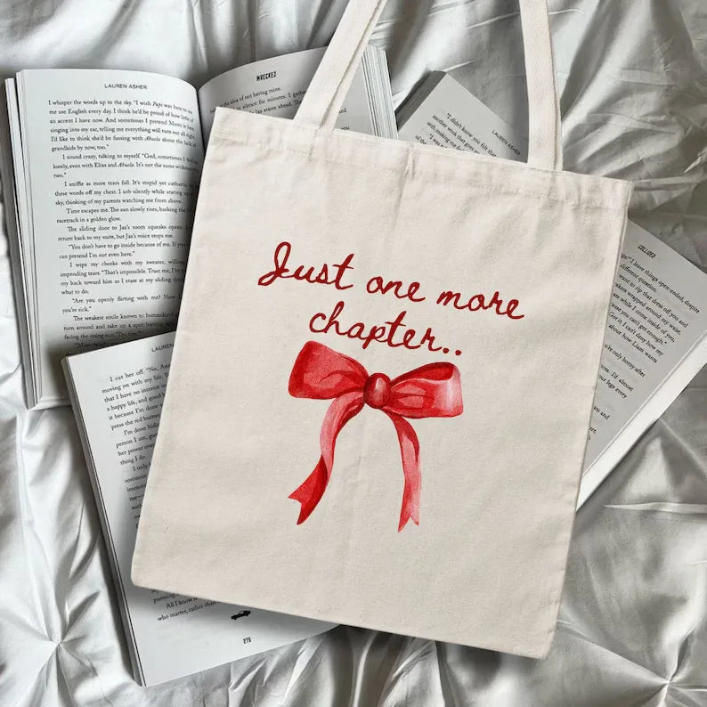 Student Cute Butterfly Knot Printed Canvas Bag Single Shoulder Foldable Shopping Handbag Ladies Tote Bag