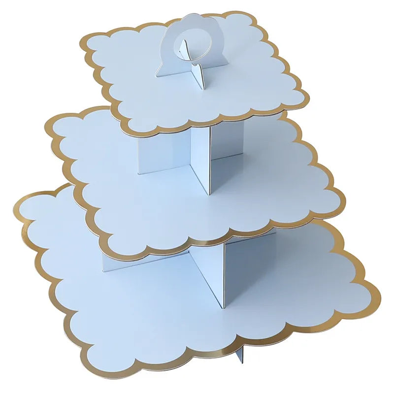 birthday solid color paper party cake stand 1 piece