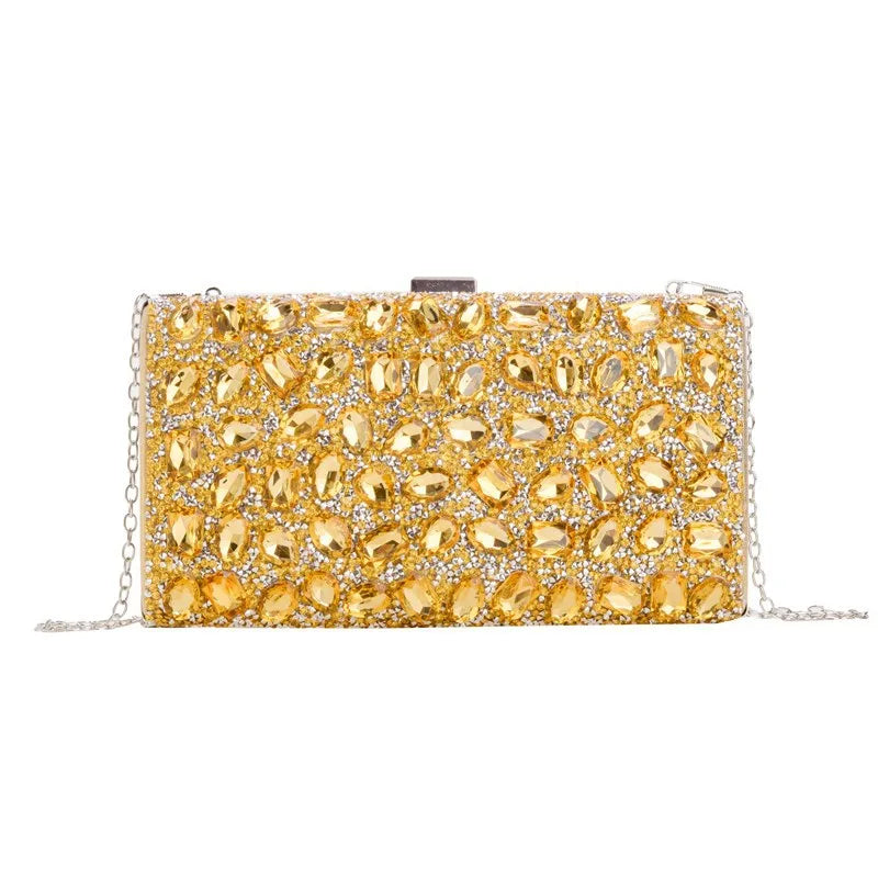 New   Rhinestone Square Banquet Annual Meeting Dress Holiday Clutch Bag Shoulder Bag Women's Bag