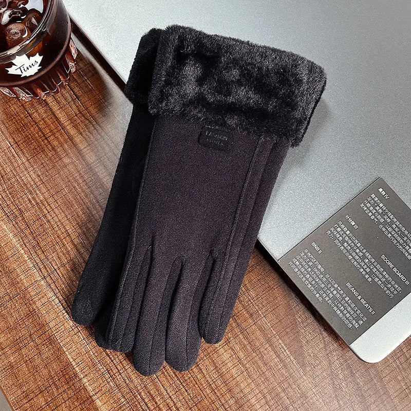 women's simple style solid color velvet polyester gloves 1 pair