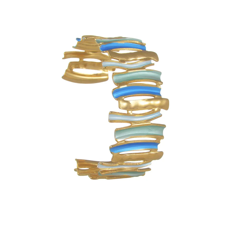 Retro Classic Style Geometric 304 Stainless Steel 18K Gold Plated Bangle In Bulk