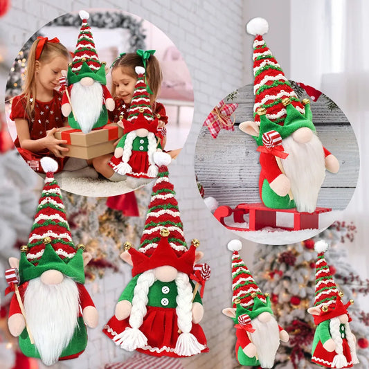 Christmas Cute Doll Stripe PP Flannel Party Ornaments