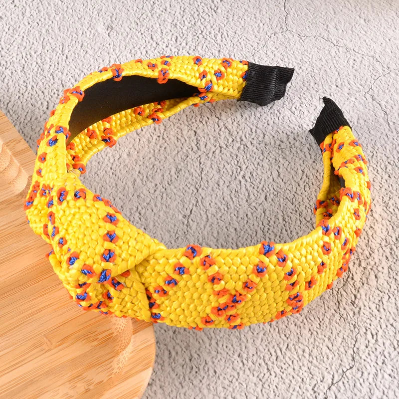 new simple straw braided hair band