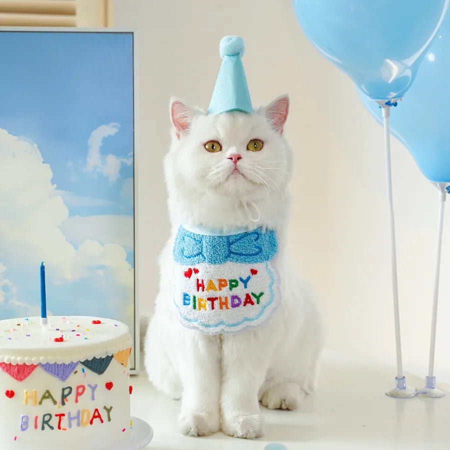 Cute Polyester Letter pet saliva towel Pet Hat
