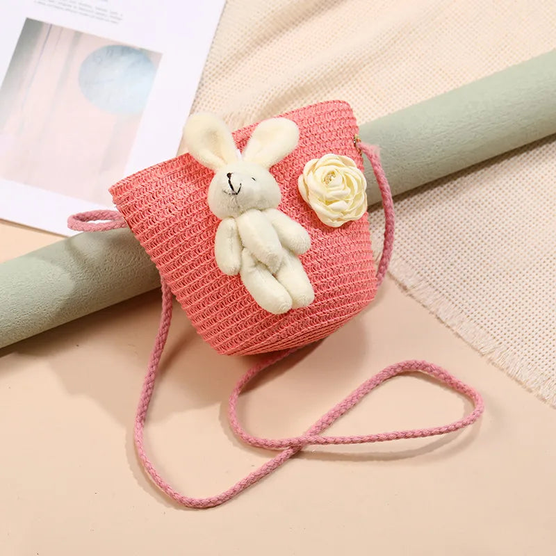Straw Island Beach Woven Bag Women  New Popular Bag Seaside Straw Bag Cute Kid's Messenger Bag