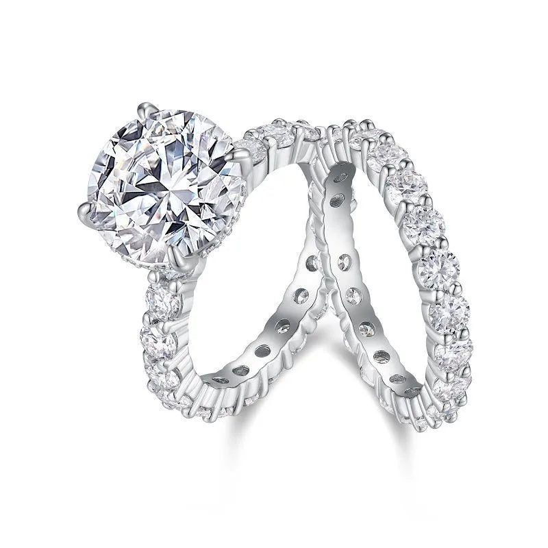 Moissanite 925 Sterling Silver Rings GRA Certificate Geometric Rings