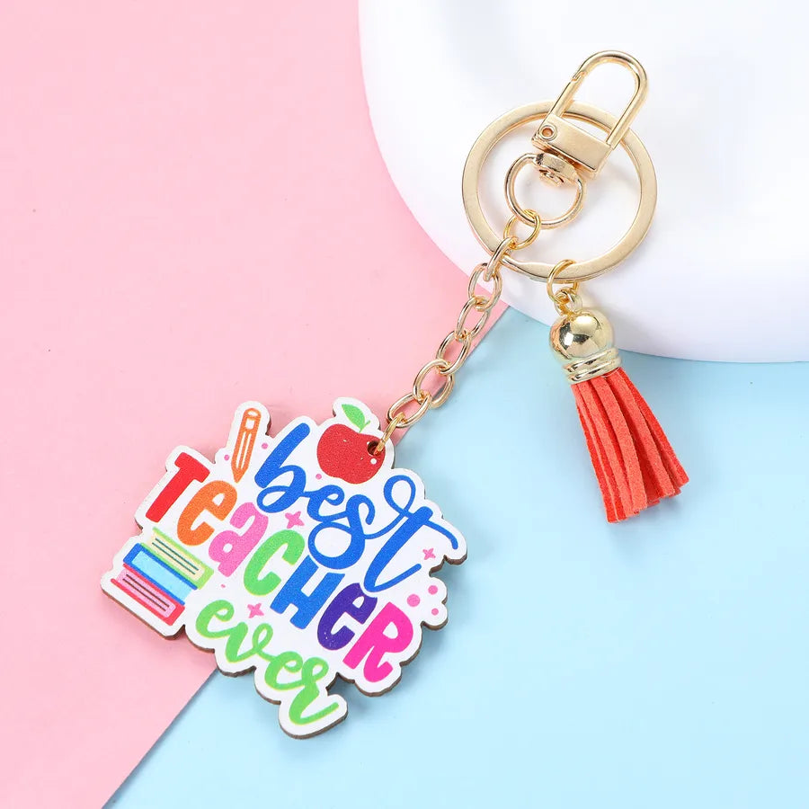 Cute Simple Style Letter Alloy Asymmetrical Keychain