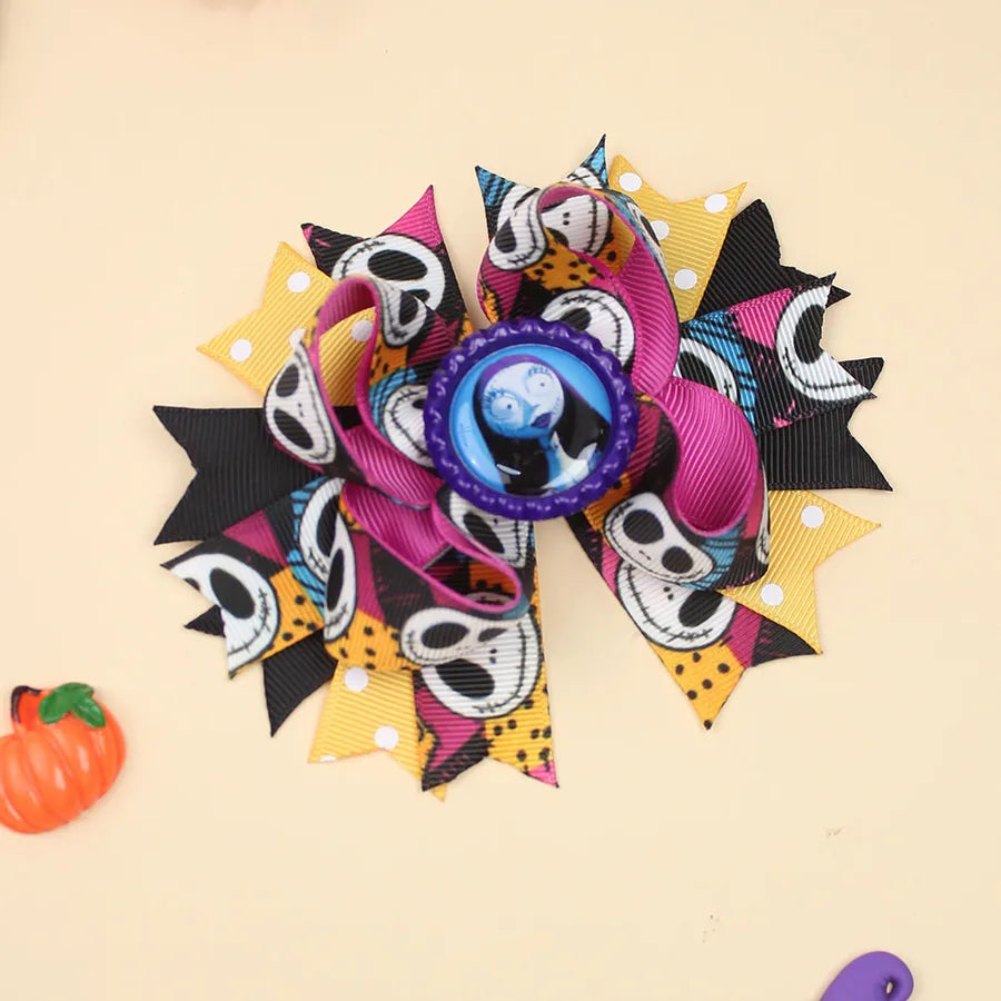 Halloween Pumpkin Skeleton Bat Hair Clip Cartoon Night Horror Movie Hair Accessories For Children
