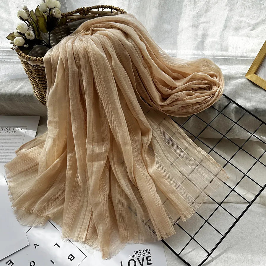 women's elegant gradient color cotton scarves & gloves