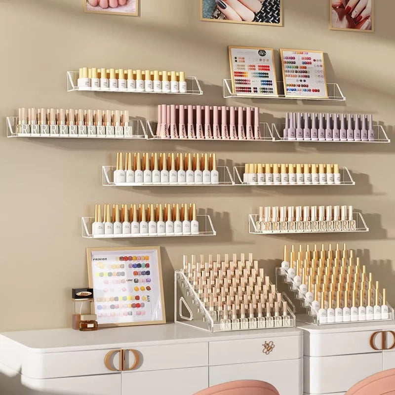 Nail Art Wall Storage Rack Punch-Free Wall Hanging Nail Art Plate Wall Decoration Acrylic Nail Polish Adhesive Display Rack