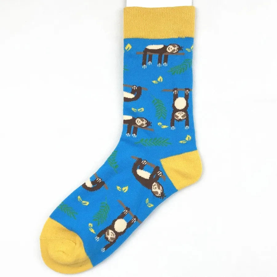 unisex casual geometric cotton crew socks a pair