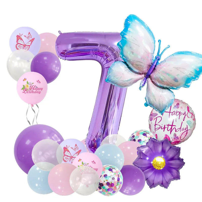Casual Cute Letter Butterfly Aluminum Film Birthday Festival Balloons